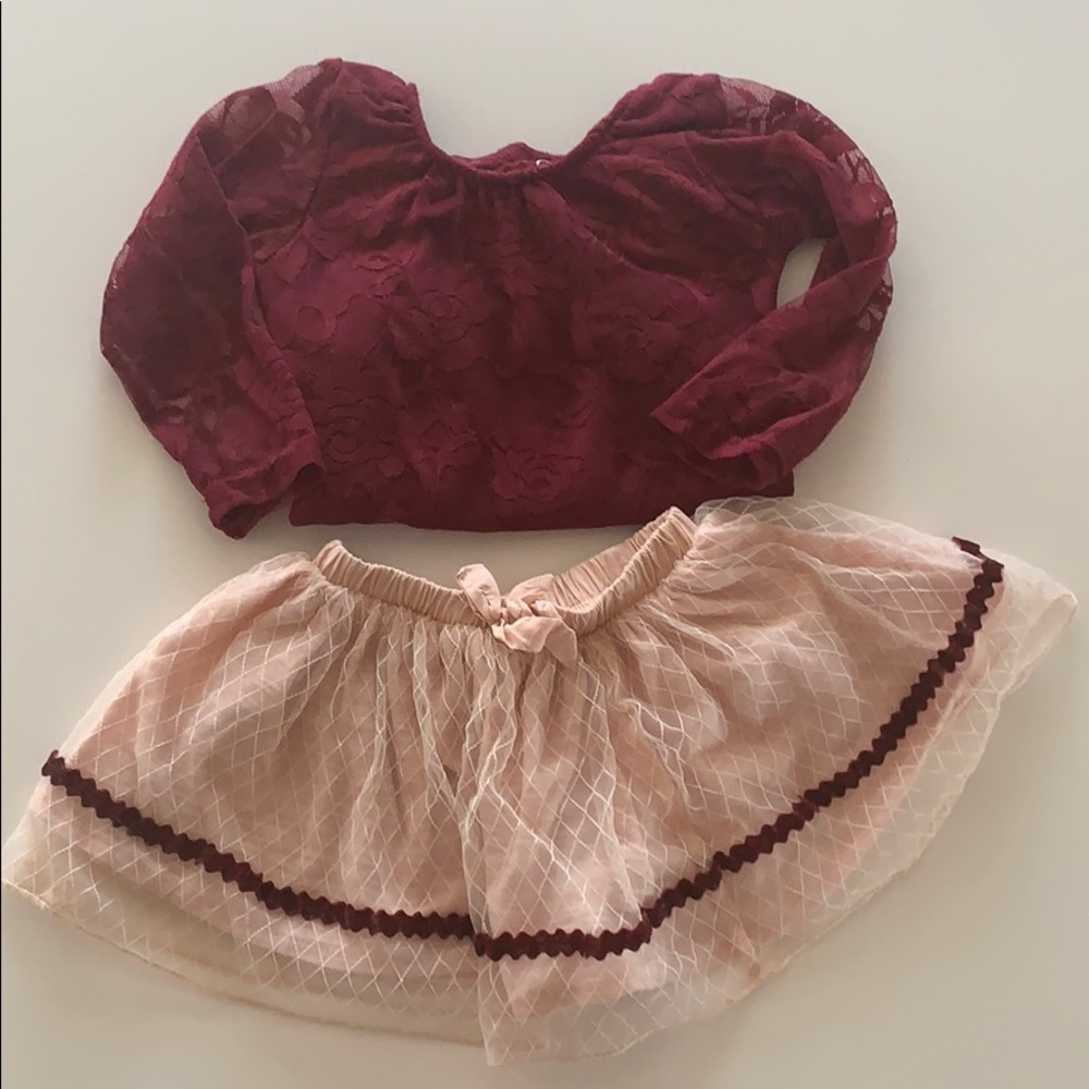 Zara skirt with lace onesie